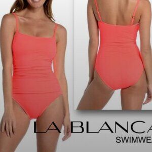 La Blanca | Island Goddess Lingerie One Piece | Hot Coral | Size 12